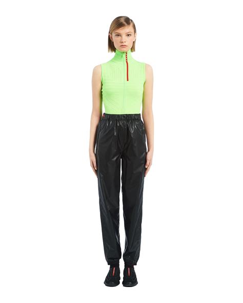 prada wide leg pants|Prada nylon pants.